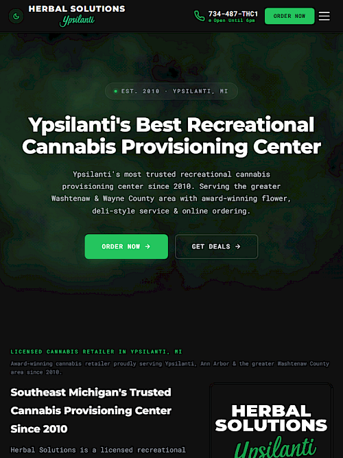 Herbal Solutions - Cannabis Dispensary Website tablet screenshot