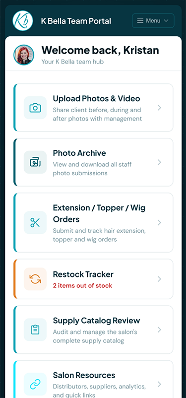 K Bella Team Portal - Staff Management App mobile screenshot