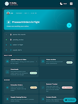 K Bella Team Portal - Staff Management App tablet screenshot