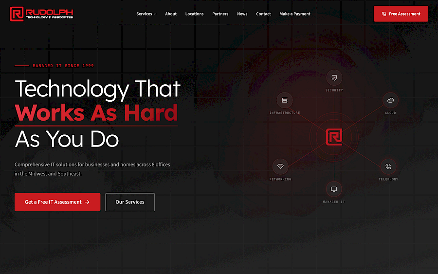 Rudolph Technology - Managed IT Services Website desktop screenshot