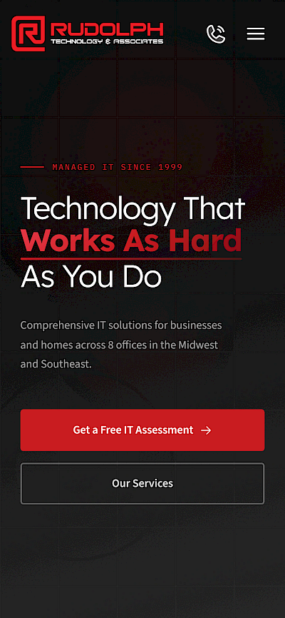 Rudolph Technology - Managed IT Services Website mobile screenshot