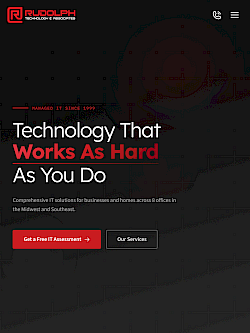 Rudolph Technology - Managed IT Services Website tablet screenshot